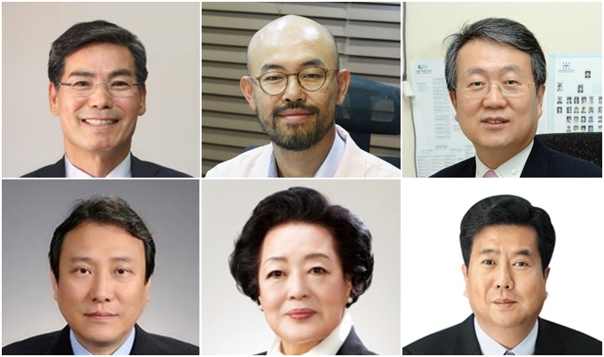 [좌측 상단부터]병협 박용주 단장, 한의협 김경호 단장, 약사회 박인춘 단장 [좌측 하단부터]치협 마경화 단장, 조산협 이옥기 단장, 공단 강청희 단장