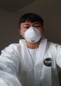 사진설명: 대구 달서구에 파견된 경상북도 함양군보건소 소속 정상원 공보의.