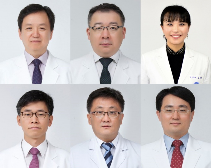왼쪽 상단부터 김태환, 이항락, 김희진, 김이석, 이형중, 이봉근 교수