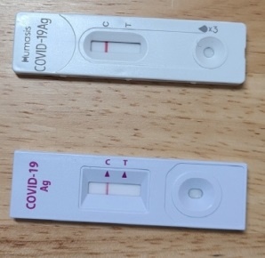 (위) 휴마시스 검사용기기 (아래) SD바이오센서 검사용기기