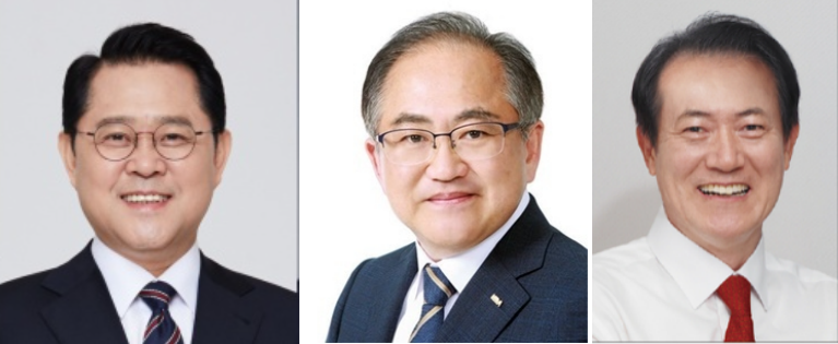 왼쪽부터 장영준&middot;장은식&middot;박태근 후보
