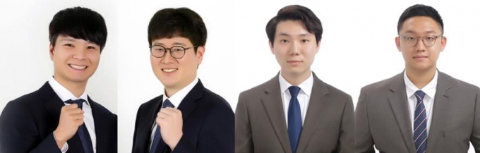 [사진설명] 좌측부터 기호 1번 함현석 회장후보, 박지수 부회장후보, 기호 2번 신정환 회장후보, 전형수 부회장후보.