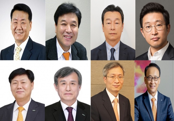 (상단 왼쪽부터)오흥주, 김동연, 유준하, 장두현, 장홍순, 최용주, 우종수, 이성열 대표